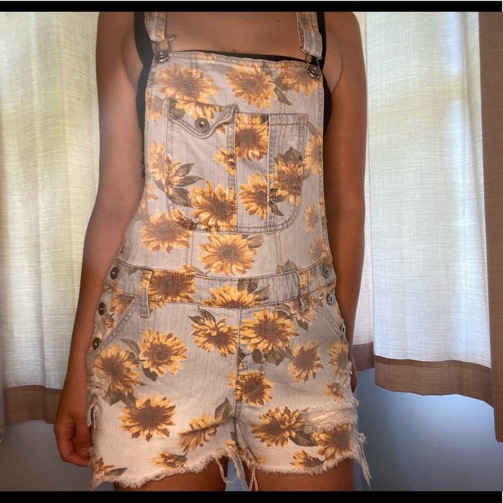 No Boundaries Floral Shortalls
